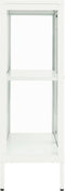 vidaXL - Dressoir - 75x35x105 - cm - staal - en - glas - wit