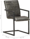 vidaXL - Eetkamerstoelen - 2 - st - echt - leer - grijs