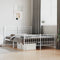 vidaXL - Bedframe - met - hoofd- - en - voeteneinde - metaal - wit - 135x190 - cm