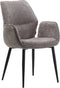 LABEL51 Morris Eetkamerstoel - Grijs - Velvet - Black Frame - Stoel - Normale eetkamerstoel