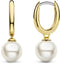 TI SENTO Dames Oorbellen - 925 zilver - Parel met geel verguld - 7939YP