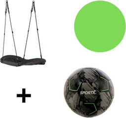 Ligschommel Grandoh Zwart + Voetbal Sportx Bal Grey-Black 330-350