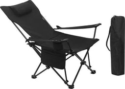 Campingstoel, inklapbare klapstoel, visstoel, lichte strandstoel, vouwstoel met rugleuning,