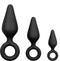 EasyToys - Buttplugs met Trekring - Setje - Sex Toys voor Mannen en Vrouwen - Zwart
