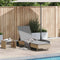 vidaXL - Ligbed - met - wielen - en - kussen - poly - rattan - beige
