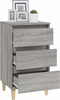 vidaXL - Nachtkastje - 40x35x70 - cm - bewerkt - hout - grijs - sonoma - eikenkleurig