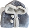 Linnick Flanel Fleece Deken + Hoodie met Capuchon Croco - zilver - 140x200cm - 130x180cm - Plaid