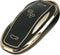 Autosleutel hoesje - TPU Sleutelhoesje - Sleutelcover - Autosleutelhoes - Geschikt voor Tesla Model 3/Y/S - goud - B - Tesla Model 3, Tesla Model Y, Tesla Model S - Auto Sleutel Accessoires gadgets - Kado - Cadeau man - vrouw