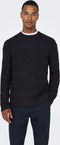 ONLY & SONS ONSWADE REG 5 STRUC MOCK NECK KNIT - Gebreide pullover - Rolkraag - Maat S