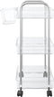 vidaXL - Opbergtrolley - 3-laags - 37x28x68 - cm - acryl - transparant