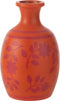 J-Line vaas Bladeren/Bloemen + Lijnen - keramiek - oranje/roze - 38 cm hoog