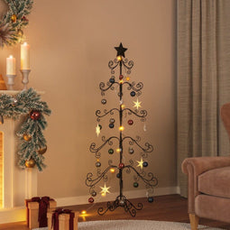 vidaXL - Kerstdecoratie - kerstboom - 150 - cm - metaal - zwart