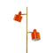 Ocean orange/ brass floor lamp