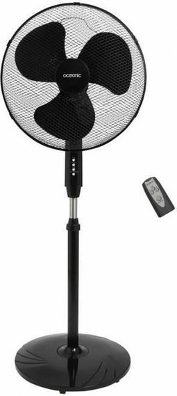 OCEANIC Voetventilator - 45 W - Ø 44 cm - 3 snelheden - Oscillerend - Kantelbaar - Zwart