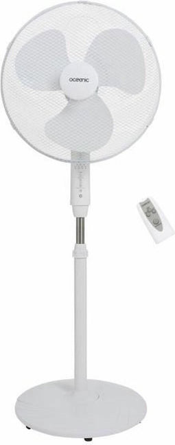 OCEANIC Voetventilator - 45 W - Ø 44 cm - 3 snelheden - Oscillerend - Kantelbaar - Wit