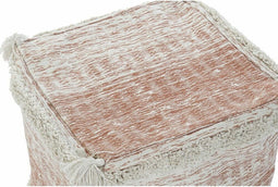 Kussen DKD Home Decor Voor op de grond Oranje Polyester Katoen Franjes (40 x 40 x 40 cm)