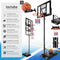 tectake® Basketbalring Dirk - Basketbalpaal met wielen - Verstelbare hoogte 230 - 305 cm - Inclusief bal en pomp