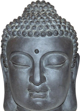 Boeddha Hoofd M 31X30X42 cm Donker Grijs Fiberclay STONE Lite