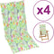 vidaXL - Tuinstoelkussens - 4 - st - hoge - rug - bladpatroon - 120x50x3 - cm - stof