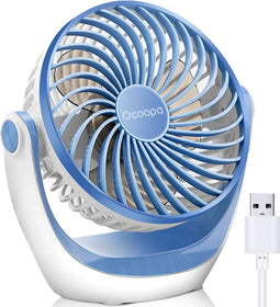 Ocoopa D602 - Tafelventilator - Hemelblauw - Stille mini USB ventilator
