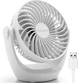 Ocoopa D602 - Tafelventilator - Wit - Stille mini USB ventilator
