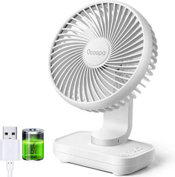 Ocoopa D606 - Tafelventilator - Wit - Stille mini USB ventilator - Draagbaar