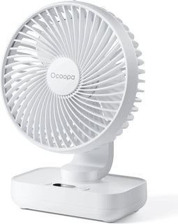 Ocoopa D606Y - Tafelventilator - Wit - Stille mini USB ventilator - Oplaadbaar