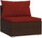 vidaXL - 4-delige - Loungeset - met - kussens - poly - rattan - bruin