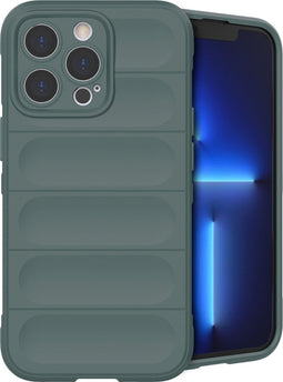 iMoshion Hoesje Geschikt voor iPhone 13 Pro Hoesje Siliconen - iMoshion EasyGrip Backcover - Donkergroen