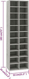vidaXL - Schoenenkast - 54x34x183 cm - 22 vakken - Betongrijs