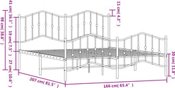 vidaXL - Bedframe - met - hoofd- - en - voeteneinde metaal - zwart - 160x200 - cm