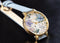 Olivia Burton Bejewelled floral as big dial Chalk Blue - OB16BF21 - Dameshorloge - Blauw - Goudkleurig - Bloemen - Lederen horlogeband - 38 MM