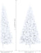 vidaXL - Kunstkerstboom - met - verlichting - en - kerstballen - half - 210 - cm - wit