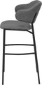 HSM Collection-Barstoel Tracy S/2-50*55*95-Grijs/Zwart-Stof/Metaal