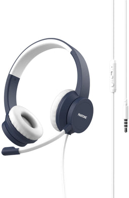 Pantone PT-WDH002N - Over-Ear Koptelefoon - Draad - Microfoon - Blauw
