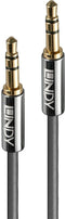 Lindy 35321 - Kabel Audio Jack 3,5 mm - 1 m - Antraciet Grijs