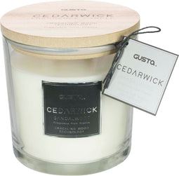 Gusta - Cedarwick Geurkaars - ø12xH12cm - Wit