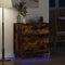 vidaXL - Nachtkastje - met - LED - in - Gerookt - Eiken - 71x34.5x75 - cm - Geperst - Hout