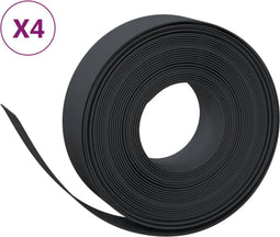 vidaXL - Tuinranden - 4 - st - 10 - m - 15 - cm - polyetheen - zwart