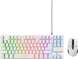 Trust GXT 794W Thadox - Gaming Toetsenbord & Draadloze Muis - TKL - Verlichting - Wit