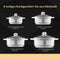 Royalty Line® SP7 Pannenset Inductie - 8 Delige Diepe Pannensets - Kookpotten - 3.5 / 4.5 / 6/ 8 Liter Soepppan - Kookpannen Voor Alle Warmtebronnen - RVS