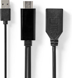 Nedis HDMI-Adapter - HDMI Connector - DisplayPort Male - Vernikkeld - Recht - PVC - Zwart - 1 Stuks - Envelop