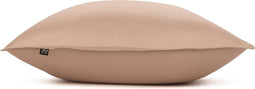 Zohome Kussensloop Satinado - Kussenhoes van 60x70 cm - Set van 2 stuks - 100% Katoen-Satijn - Bruin