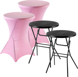 Bardi Stretch Statafelhoes - Statafelrok - Wasbaar Elastisch - Roze (2 stuks)