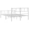 vidaXL - Bedframe - met - hoofd- - en - voeteneinde - metaal - wit - 135x190 - cm