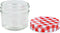 vidaXL - Jampotten - met - wit - met - rode - deksels - 24 - st - 110 - ml - glas