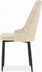 CAPRI Stoel Beige, Modern Design, Ergonomisch, Met Zachte Velvet Zitting, Metaal Zwarte Poten, Geschikt voor Woonkamer, Thuiswerk en Slaapkamer, Max. 120 kg