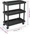 vidaXL - Gereedschapswagen - 3-laags - 75x37,5x92 - cm - polypropeen - zwart