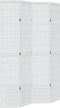 vidaXL - Kamerscherm - met - 4 - panelen - massief - paulowniahout - wit