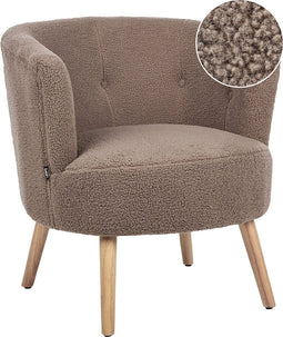 ODENZEN - Fauteuil - Bruin - Bouclé